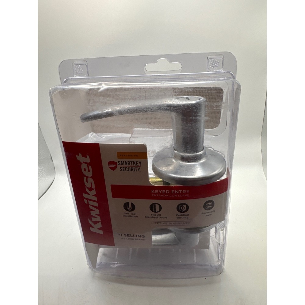 Kwikset 405DL 26D SMT 4AL RCS CP KEVT Delta Satin Chrome‎ Keyed Entry Lockset